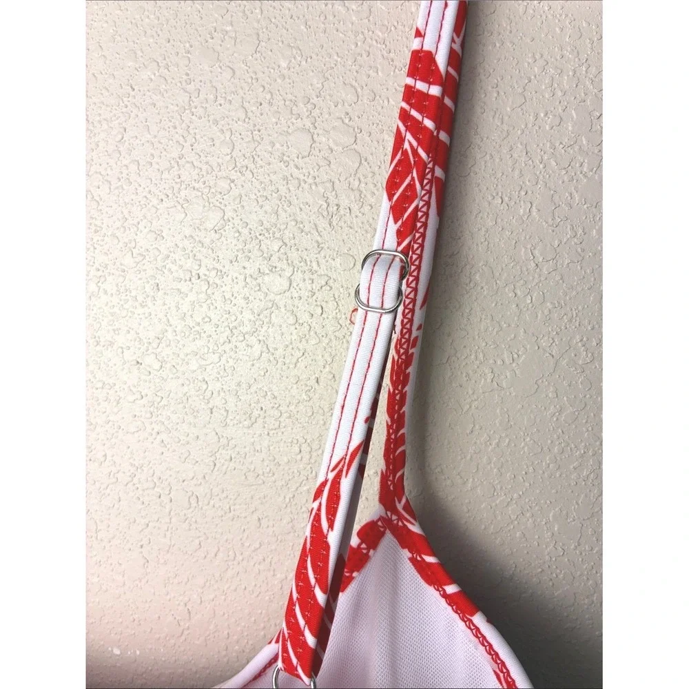 Amazon Medium Two Piece Tankini Set Red White Flattering Resort Vacation‎ Cruise